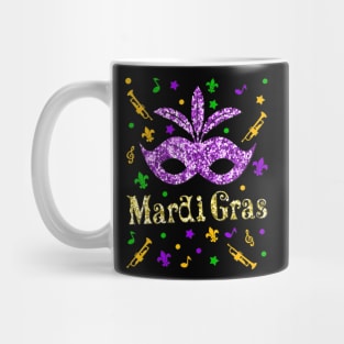 Mardi Gras 2024  Womens Girls Mask Beads New  Party Mug